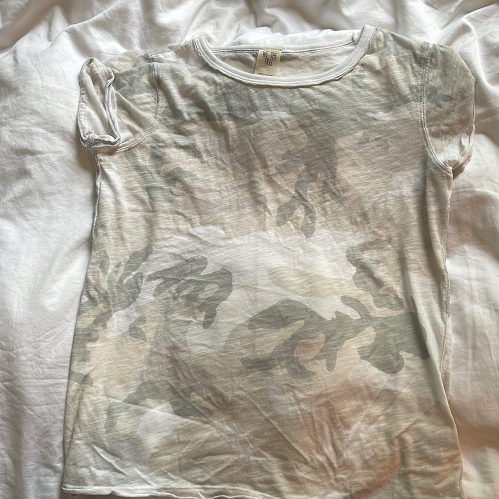 White camo Free People t-shirt